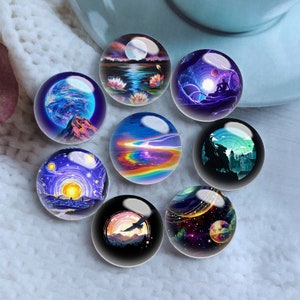 10 peças cabochão artesanal de 10mm 12mm, cúpula de vidro de lua cheia de lótus, 14mm 16mm 18mm 20mm 25mm 30mm 35mm 40mm imagem faça você mesmo contas de vidro-DN581