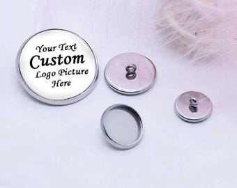 Custom Sew Button, 8-25mm Personalized Stainless Steel buttons ,Round Glass Cabochon Buttons,Christmas / Memorial Keepsake Gift - DSS116