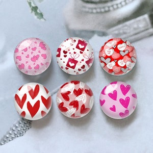 Rosa Liebesherzen Cabochon,Valentinstag Glaskuppel,10mm 12mm 14mm 16mm 18mm 20mm 25mm 30mm 35mm 40mm DIY Bild Bild Glasperlen-DN127