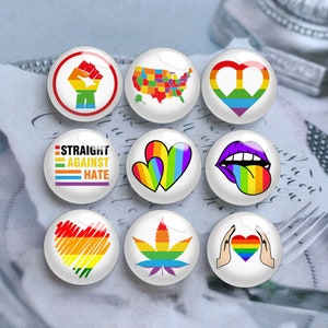 Cabochon LGBT, dôme en verre Rainbow Pride, 10 mm 12 mm 14 mm 16 mm 18 mm 20 mm 25 mm 30 mm 35 mm 40 mm Gay Pride LGBTQ image image perles de verre-DN1168