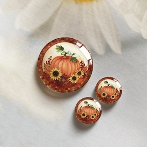 Thanksgiving Cabochon, herfst herfst pompoen foto glas Snap Button, 10mm 12mm 14mm 16mm 18mm 20mm 25mm 30mm 35mm 40mm glazen koepel cameo-R19172