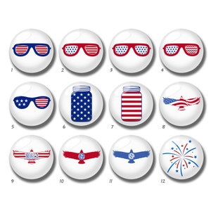 Cabochon de lunettes de soleil USA, dôme en verre American Hawk, 10 mm 12 mm 14 mm 16 mm 18 mm 20 mm 25 mm 30 mm 35 mm 40 mm Perles pour image du 4 juillet - DN783