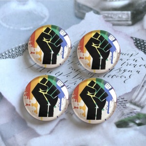 10pcs 10mm 12mm 14mm Handmade Black Lives Matter Fist Cabochon / verre Snap Button, 16mm 18mm 20mm 25mm 30mm 35mm 40mm dôme en verre-R122703