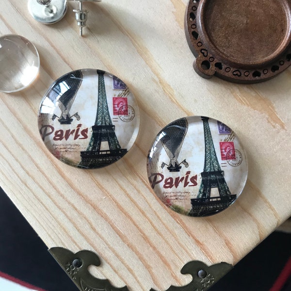 Tour Eiffel Cabochon - Handmade Paris Tower photo Cabochons 10mm 12mm 14mm 16mm 18mm 20mm 25mm 30mm 35mm 40mm dôme de verre cameo-R071D7