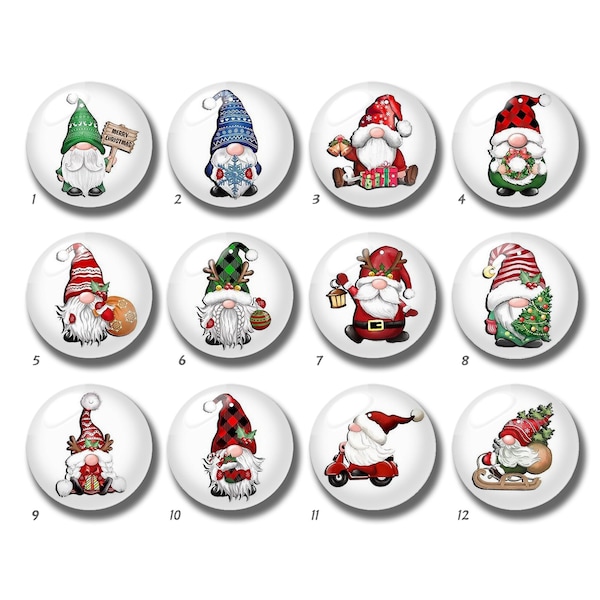 Christmas Cabochon,Gnome Glass Dome,Dwarf Photo Beads, 10mm 12mm 14mm 16mm 18mm 20mm 25mm 30mm 35mm 40mm Picture Mosaic Charms -DN1861