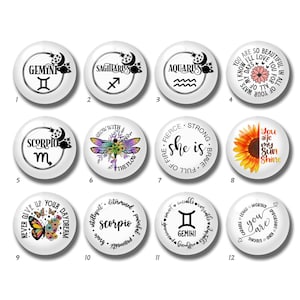 Sterrenbeeld Cabochon, Zodiac Glass Dome, 12mm 14mm 16mm 18mm 20mm 25mm 30mm 35mm 40mm DIY Statement Picture Image Glass Beads-DN1089