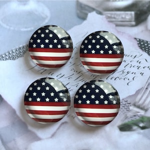 Drapeau américain Cabochon / bouton pression en verre, drapeau américain 10mm 12mm 14mm 16mm 18mm 20mm 25mm 30mm 35mm 40mm dôme en verre/bouton pression gingembre-R2252815