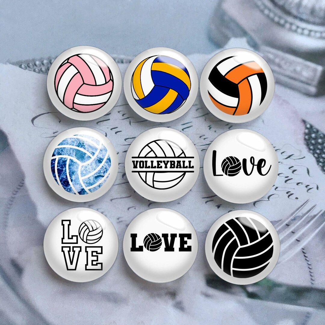 Volleyball Cabochon, Sports Volleyball Glass Dome,10mm 12mm 14mm 16mm