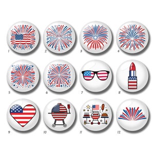 Cabochon drapeau des États-Unis, dôme en verre du 4 juillet, 10 mm 12 mm 14 mm 16 mm 18 mm 20 mm 25 mm 30 mm 35 mm 40 mm DIY rouge bleu image image perles de verre-DN2364