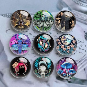 10 pezzi 10 mm 12 mm Cabochon animali, cupola in vetro gatto nero, 14 mm 16 mm 18 mm 20 mm 25 mm 30 mm 35 mm 40 mm fai da te falena immagine immagine in vetro cameo-DN3058