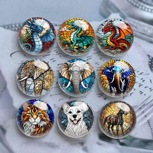 10pcs 10mm 12mm Dragón Cabujón, Cúpula de Vidrio Elefante, 14mm 16mm 18mm 20mm 25mm 30mm 35mm 40mm DIY Imagen Animal Imagen Vidrio Abalorios-DN2965