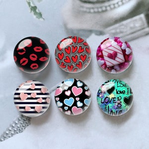 Valentine Cabochon, Kuss Lippen Liebe Herzen Glaskuppel,10mm 12mm 14mm 16mm 18mm 20mm 25mm 30mm 35mm 40mm DIY Bild Bild Glasperlen-DN140