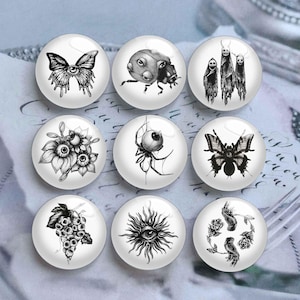 Eye Cabochon,Handmade Floral Eyeball photo glass Cabochon, 10mm 12mm 14mm 16mm 18mm 20mm 25mm 30mm 35mm 40mm Halloween glass dome - DN3045