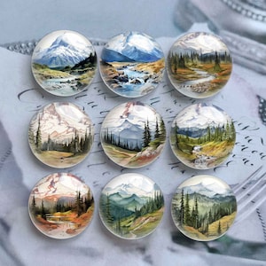 10 Stück 10mm 12mm Berg Cabochon, Fluss Glaskuppel, 14mm 16mm 18mm 20mm 25mm 30mm 35mm 40mm DIY Wald Bild Bild Glasperlen-DN2939