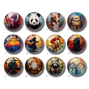 Cabochão de imagem de vidro manchado de panda, cúpula de vidro animal, 10mm 12mm 14mm 16mm 18mm 20mm 25mm 30mm 35mm 40mm DIY imagem imagem de vidro Beads-DN1960