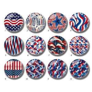 Cabochon drapeau des États-Unis, dôme en verre du 4 juillet, 10 mm 12 mm 14 mm 16 mm 18 mm 20 mm 25 mm 30 mm 35 mm 40 mm DIY rouge bleu image image perles de verre-DN2616