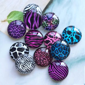 10pcs 10mm 12mm Colorful Leopard Cabochon, Handmade Colorful Glass Dome, 14mm 16mm 18mm 20mm 25mm 30mm 35mm 40mm Picture Image Glass -R520
