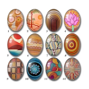 Earthly Tone Oval /Teardrop Cabochon, Dots oval photo glass Cabochon, 10x14mm,13x18mm,18x25mm,20x30mm,30x40mm image picture dome-DSD54