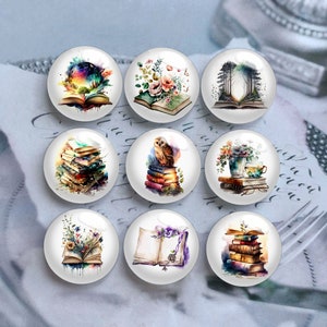 10 Stück Bücher Cabochon, Kunst Malerei Foto Glaskuppel, 10mm 12mm 14mm 16mm 18mm 20mm 25mm 30mm 35mm 40mm Bild Bild Glasperlen-DN1899