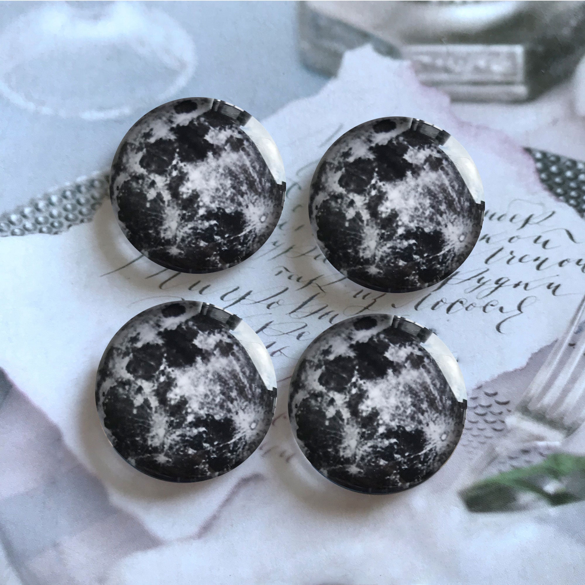 Full Moon Cabochon /snap Button,10mm 12mm 14mm 16mm 18mm 20mm 25mm