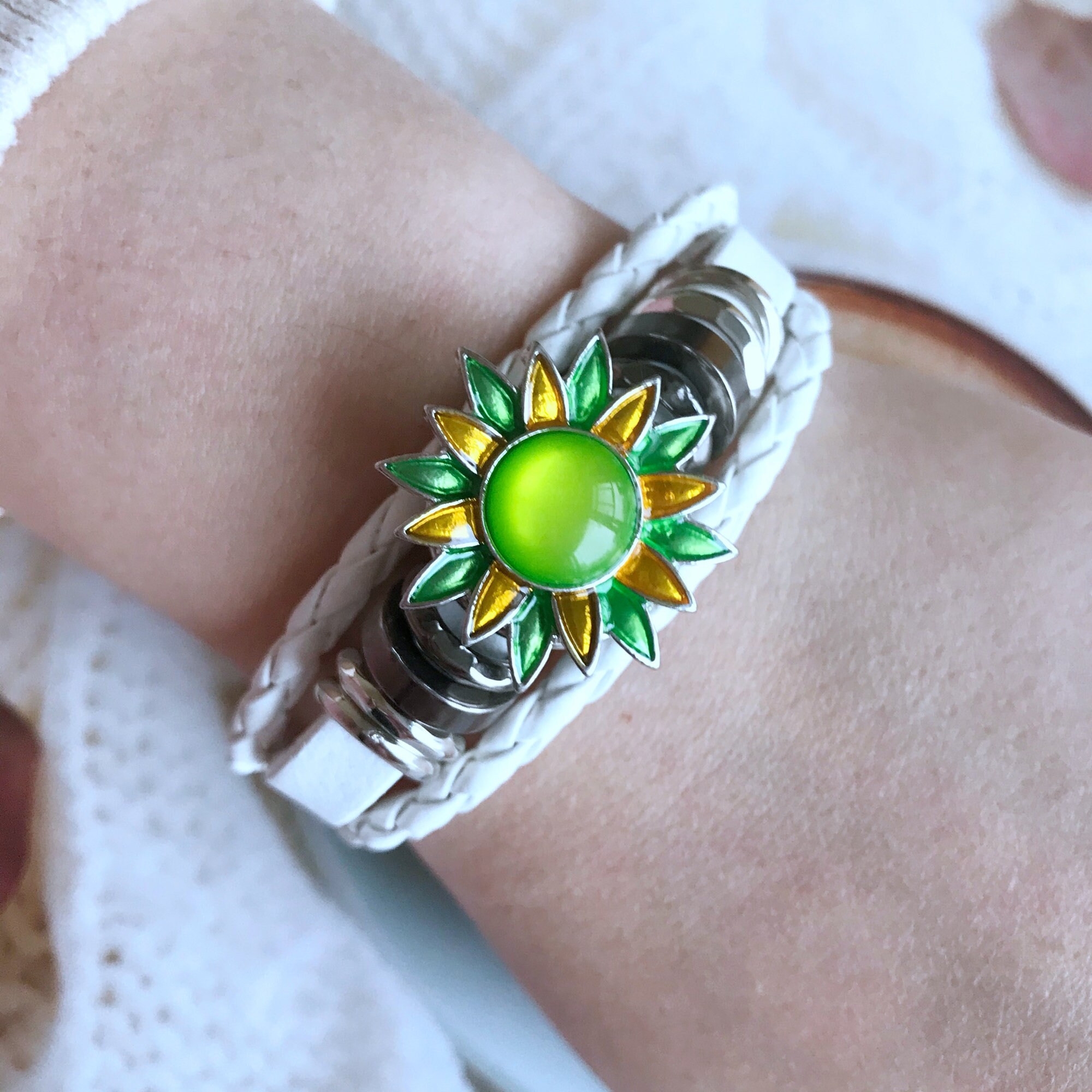 Sunflower Snap Jewelry Charm Button - 18MM/20MM Yellow Flower For Custom Necklaces, Bracelets, Keychains - View #11