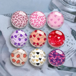 Liebe Herz Lolipop Cabochon, Valentinstag Glaskuppel, 10 mm 12 mm 14 mm 16 mm 18 mm 20 mm 25 mm 30 mm 35 mm 40 mm DIY Bild Bild Glasperle-DN154