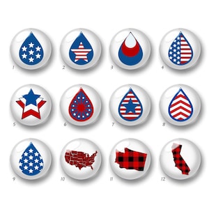 Cabochon d'image en forme de larme du drapeau américain, dôme en verre du 4 juillet, 10 mm 12 mm 14 mm 16 mm 18 mm 20 mm 25 mm 30 mm 35 mm 40 mm Image Image Perles de verre-DN282