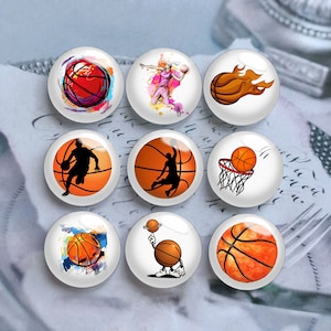 Cabujón de baloncesto, cúpula de cristal deportiva hecha a mano, 10mm 12mm 14mm 16mm 18mm 20mm 25mm 30mm 35mm 40mm imagen de bricolaje Beads-DN1106 de cristal