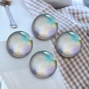 Botão de pressão cabochão aquarela/céu nublado, 10mm 12mm 14mm 16mm 18mm 20mm 25mm 30mm 35mm 40mm Cúpula de vidro de imagem/botão de pressão gengibre-R2291401