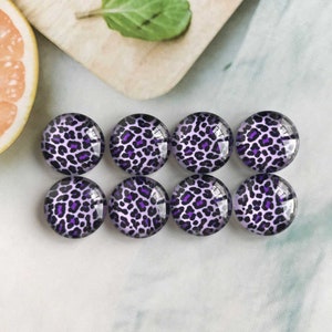 10stk Lila Leopard Druck Bild Cabochon/Druckknopf, 10mm 12mm 14mm 16mm 18mm 20mm 25mm 30mm 35mm 40mm Glaskuppel/Ingwer Snap-R281004