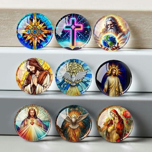 Jesus Cabochon, Lady Maria Glass Dome, 10mm -40mm Christian Cross Photo Paper Glass Dome,Picture Image Glass Cameo Jewelry Accessory -DN4213