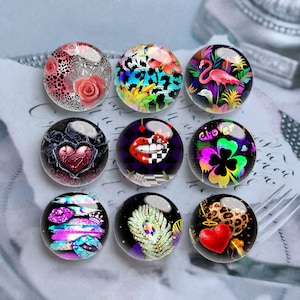 10 Stück 10mm 12mm Leopard Cabochon, Lippen Glaskuppel, 14mm 16mm 18mm 20mm 25mm 30mm 35mm 40mm DIY Tropisches Bild Bild Glasperlen-DN731