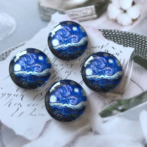 Starry Sky Cabochon,Statement photo glass Cabochons 10mm 12mm 14mm 16mm 18mm 20mm 25mm 30mm 35mm 40mm glass dome cameo-DN004