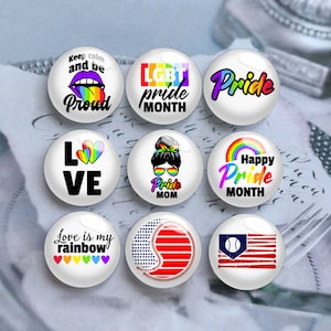 Cabochon LGBT, dôme en verre de fierté arc-en-ciel, 10 mm 12 mm 14 mm 16 mm 18 mm 20 mm 25 mm 30 mm 35 mm 40 mm DIY drapeau des États-Unis image image perles de verre-DN861