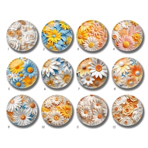 10 stks 10 mm 12 mm madeliefjebloem cabochon, olieverfschilderij glazen koepel, 14 mm 16 mm 18 mm 20 mm 25 mm 30 mm 35 mm 40 mm DIY foto afbeelding glaskralen-DN1511