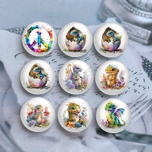 10 cabujones de dinosaurio, cúpula de cristal con forma de huevo de dragón, 10 mm, 12 mm, 14 mm, 16 mm, 18 mm, 20 mm, 25 mm, 30 mm, 35 mm y 40 mm, con imagen de animal - DN2376