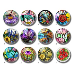 Cabochon con immagine in vetro colorato a forma di loto, cupola in vetro a forma di fiore, 10 mm, 12 mm, 14 mm, 16 mm, 18 mm, 20 mm, 25 mm, 30 mm, 35 mm, 40 mm, perline in vetro per immagini fai da te-DN1915
