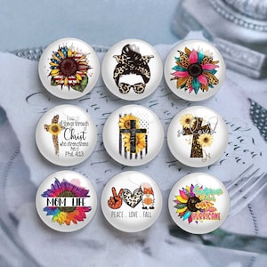 Christmas Cross Cabochon,Handmade Sunflower Glass Dome,10mm 12mm 14mm 16mm 18mm 20mm 25mm 30mm 35mm 40mm DIY Picture Image Glass Cameo-DN15