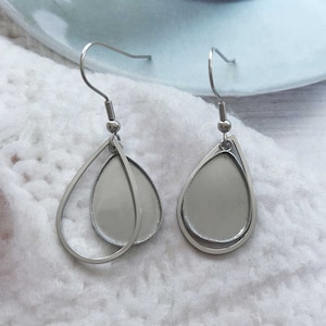 13x18mm Teardro Stainless Steel Earrings Blanks,Tear Dangle Earrings Base, Geometry Drop Earrings Bezel Cups, Charm Earrings Trays-DSS10