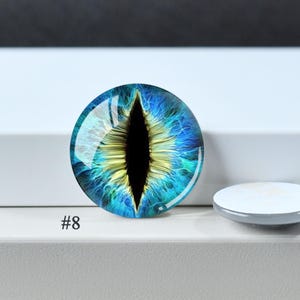 Eye Cabochon,Handmade Doll Cat Eyeball photo glass Cabochon, 10mm -40mm eye glass dome cameo - 14mm thin Blythe doll eyes - DN1898 #8