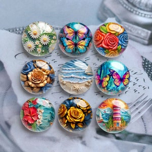 10 stks vlinder cabochon, bloemen glazen koepel, 10 mm 12 mm 14 mm 16 mm 18 mm 20 mm 25 mm 30 mm 35 mm 40 mm olieverf foto afbeelding glas kraal-DN1510