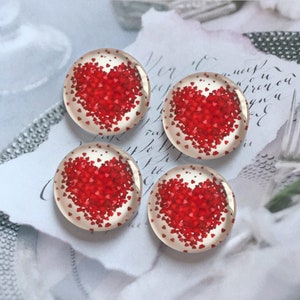 Liefde hart cabochon/foto glas drukknop, 10mm 12mm 14mm 16mm 18mm 20mm 25mm 30mm 35mm 40mm glazen koepel/gember drukknop -R223530