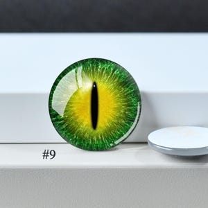 Eye Cabochon,Handmade Doll Cat Eyeball photo glass Cabochon, 10mm -40mm eye glass dome cameo - 14mm thin Blythe doll eyes - DN1898 #9