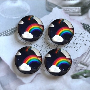 LGBT Rianbow Cabochon/Bouton-pression en verre, 10 mm 12 mm 14 mm 16 mm 18 mm 20 mm 25 mm 30 mm 35 mm 40 mm Dôme en verre/Gingembre bouton-pression - R2252827