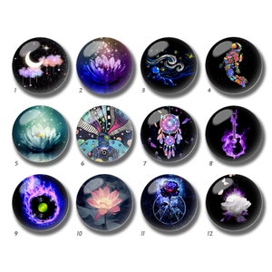 10 pz Cabochon di Loto, Cupola di Vetro Cresent Moon, 10mm 12mm 14mm 16mm 18mm 20mm 25mm 30mm 35mm 40mm Perline di Vetro Immagine Immagine Fai da Te-DN584