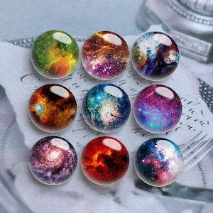 Galaxy Cabochon, Milchstraße Bild Glaskuppel, 10mm 12mm 14mm 16mm 18mm 20mm 25mm 30mm 35mm 40mm Weltraum Glas Bild Mosaik Perlen-DN1716