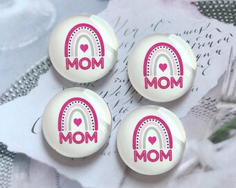 Rainbow Mom Cabochon/ glass Snap Button,10mm 12mm 14mm 16mm 18mm 20mm 25mm 30mm 35mm 40mm Picture Glass Dome/Ginger Snap Button -R2251850