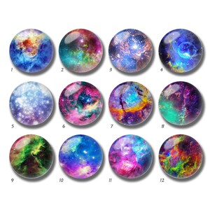 Blue Galaxy cabochon, Melkwegbeeld glazen koepel, 10 mm 12 mm 14 mm 16 mm 18 mm 20 mm 25 mm 30 mm 35 mm 40 mm Space Glass Picture Mosaic Beads-DN1723