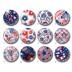 Cabochon drapeau des États-Unis, dôme en verre du 4 juillet, 10 mm 12 mm 14 mm 16 mm 18 mm 20 mm 25 mm 30 mm 35 mm 40 mm DIY rouge bleu image image perles de verre-DN2624