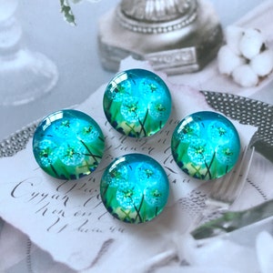 Grüne Pusteblume Cabochon, handgemachte Foto Glas Cabochons 10 mm 12 mm 14 mm 16 mm 18 mm 20 mm 25 mm 30 mm 35 mm 40 mm Glaskuppel Cameo Cabochon -R074d11